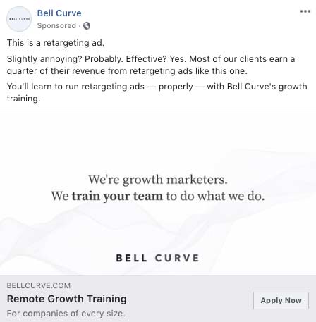 FB retargeting ad example