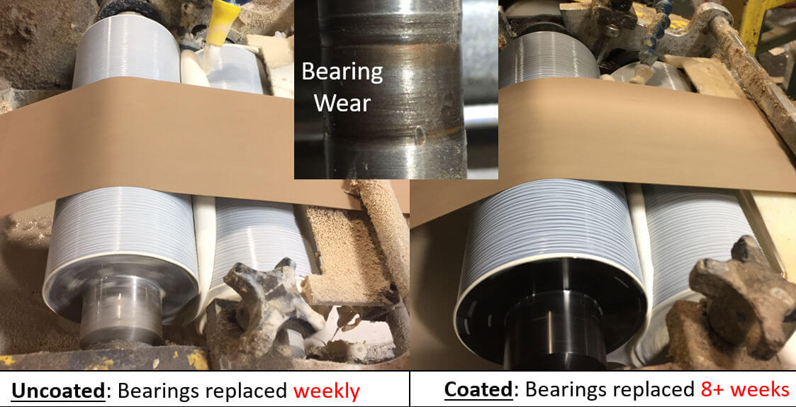 Picture of comparison coated and not coated surfaces