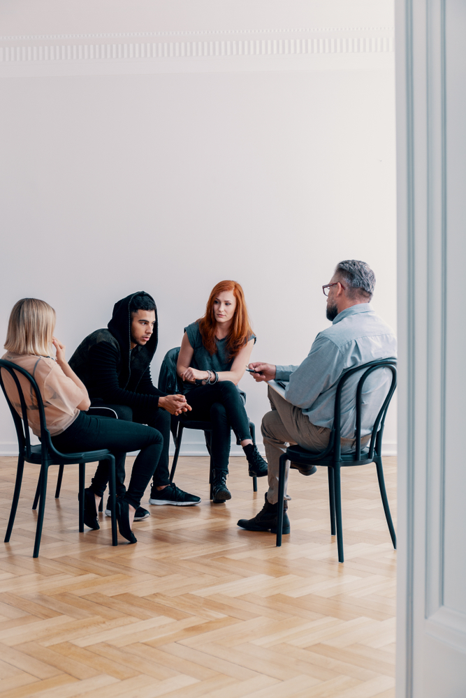 three teenagers receiving substance abuse treatment