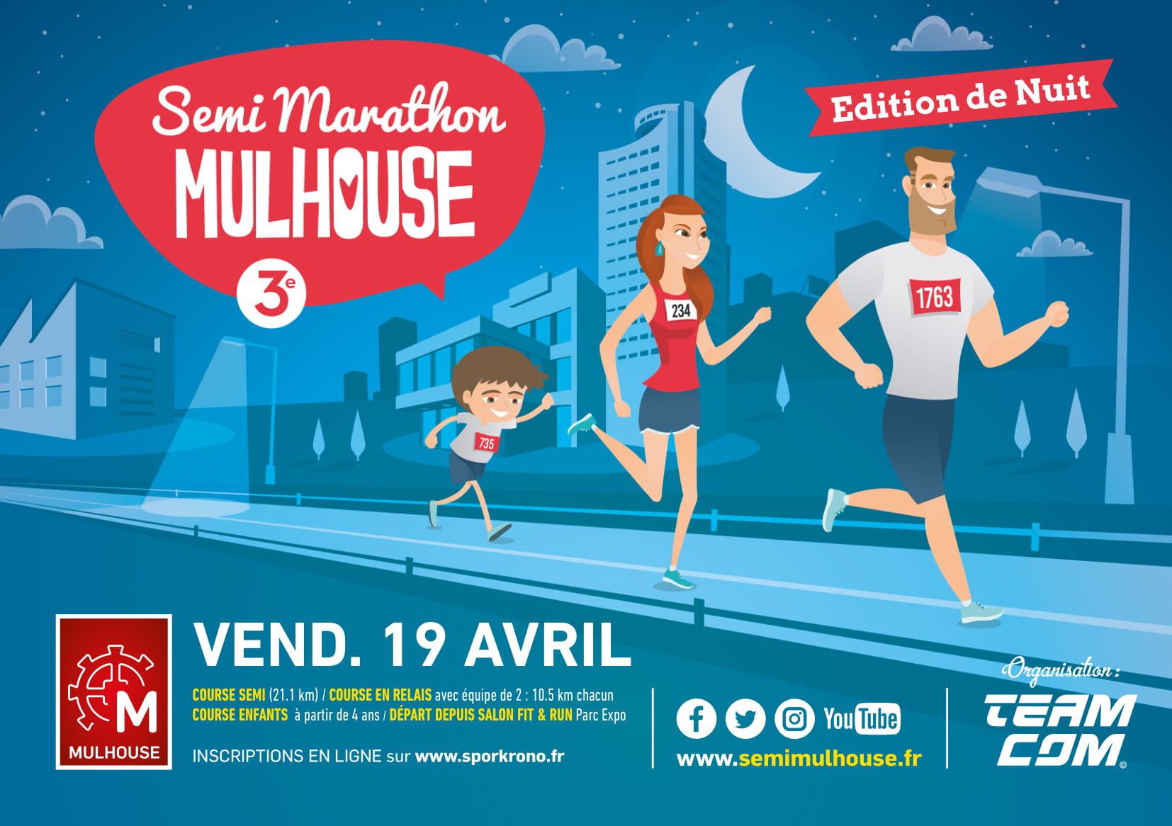 Cyclistes de Run Go Fit, clubs locaux et/ou véhicules électriques