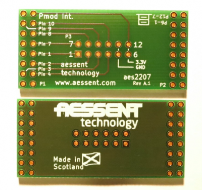 The aes2207 serves as an interface between Pmod modules and the aes220.
