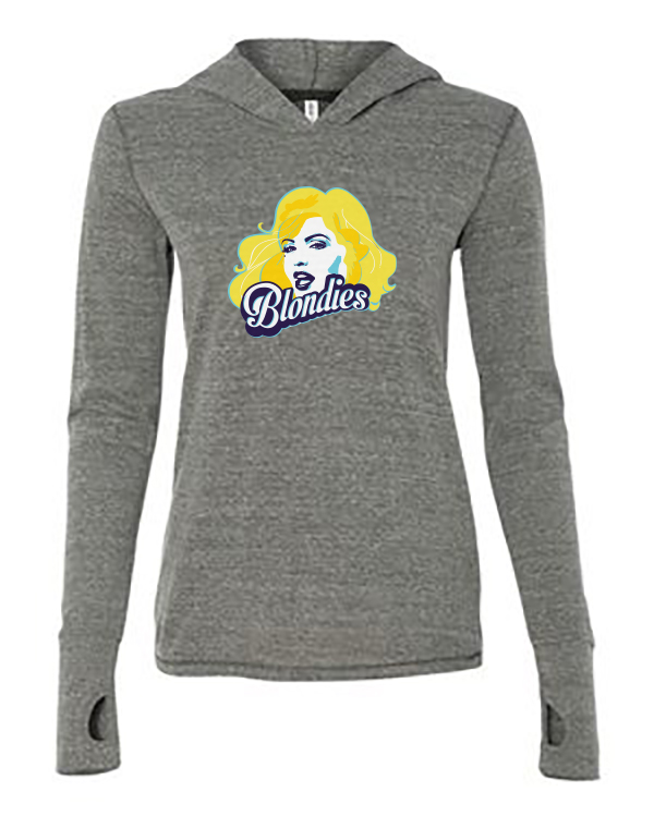 Ladies Thumbhole Hooded Pullover Grey