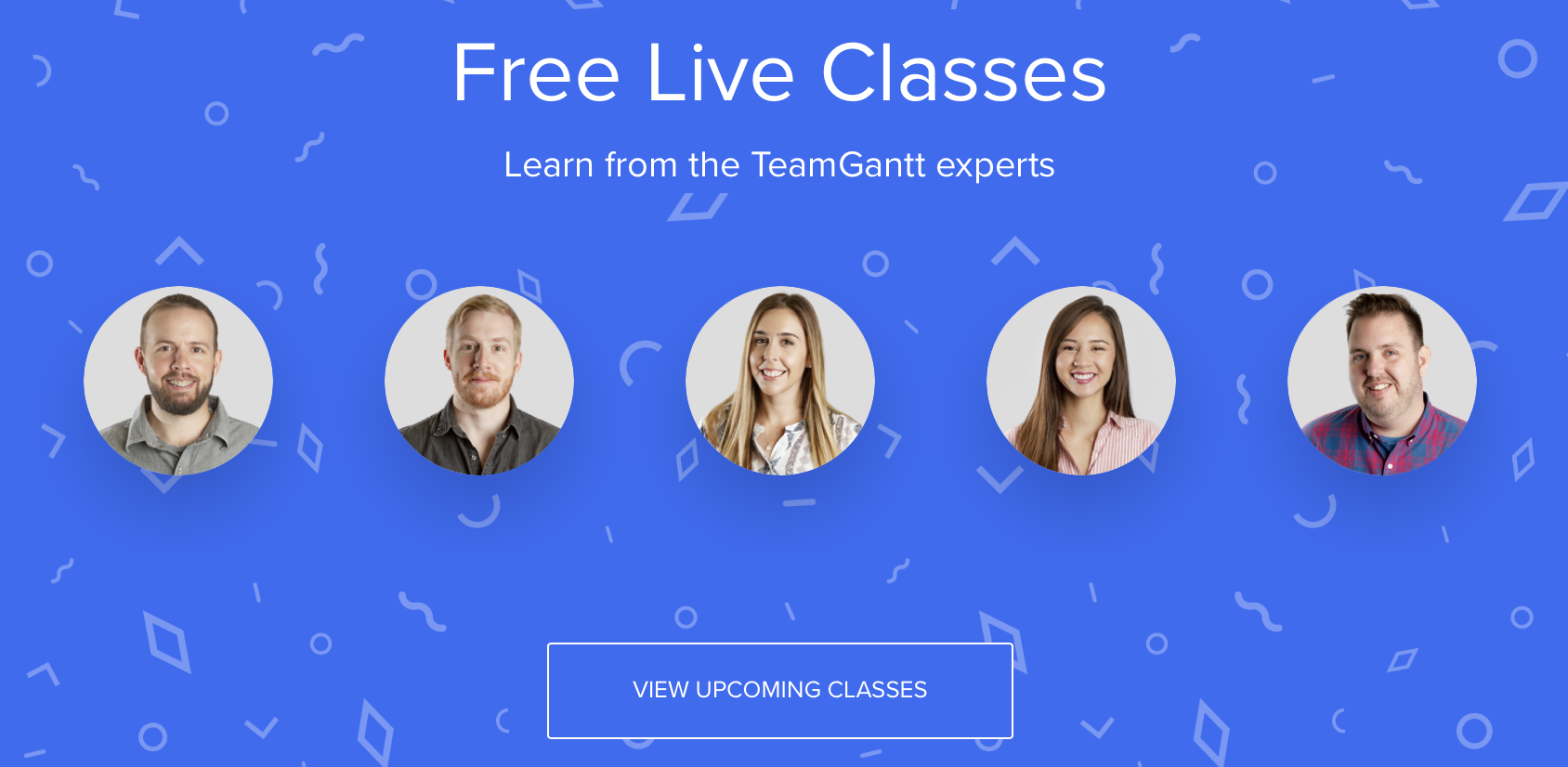 TeamGantt support register for classes screenshot