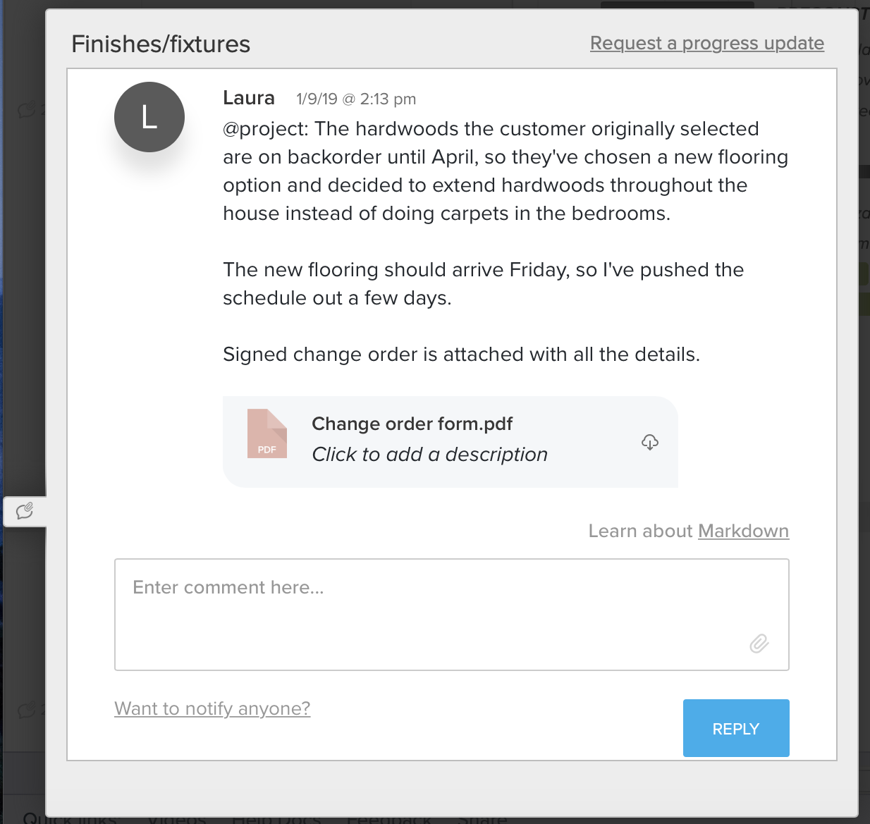communicating construction schedule changes