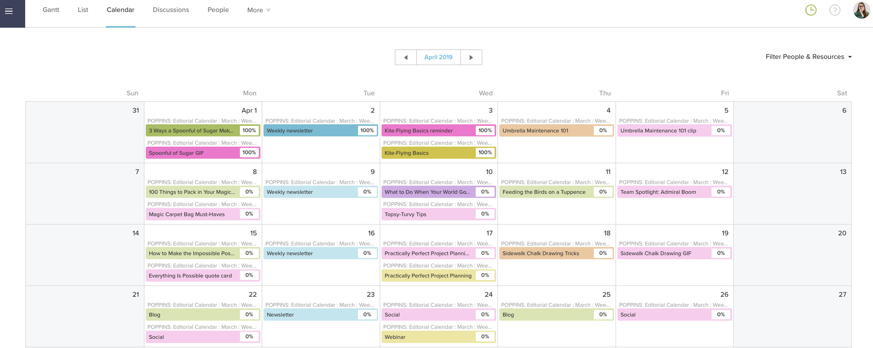 editorial calendar view example
