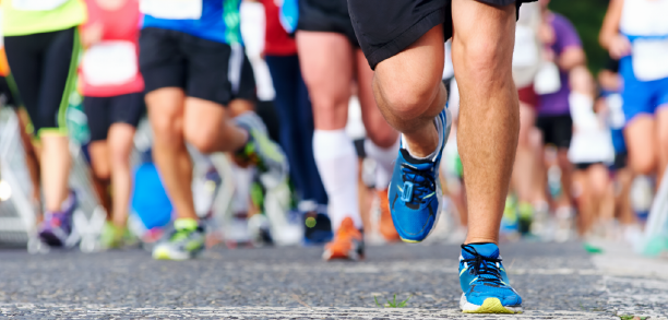 group of people running