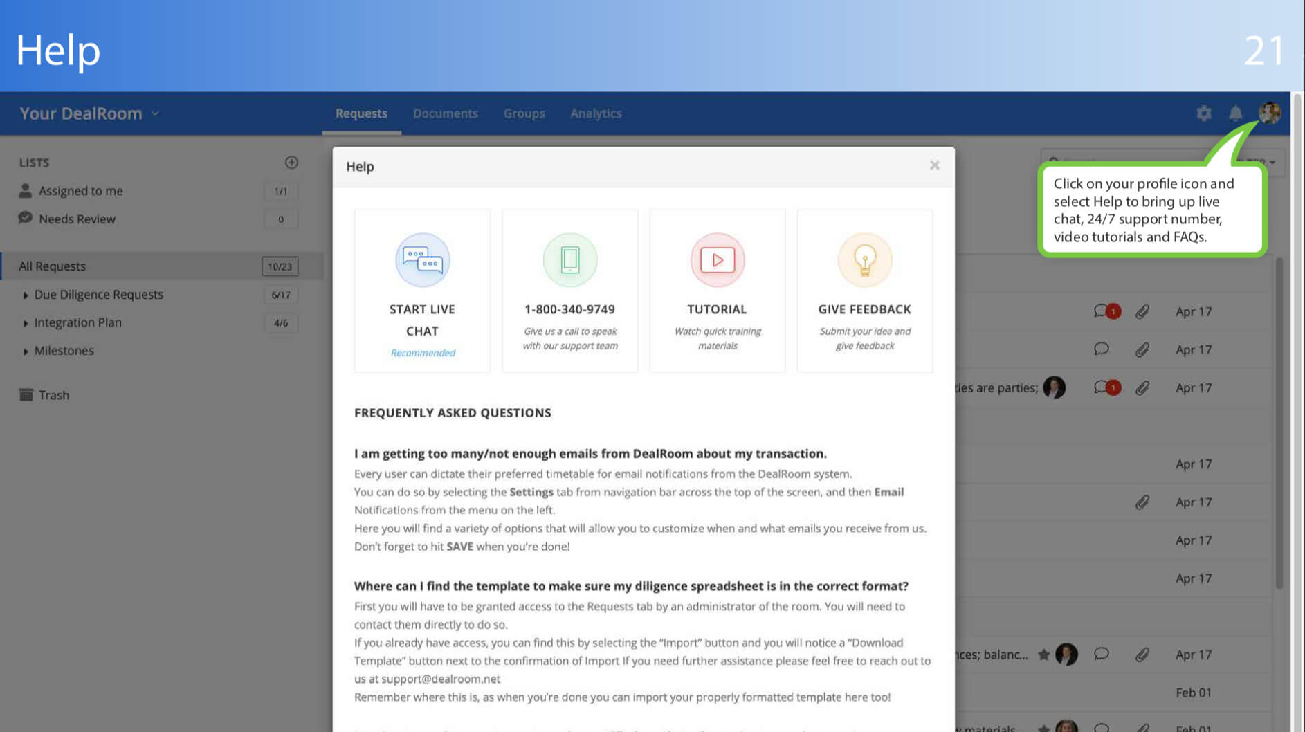 VDR help section