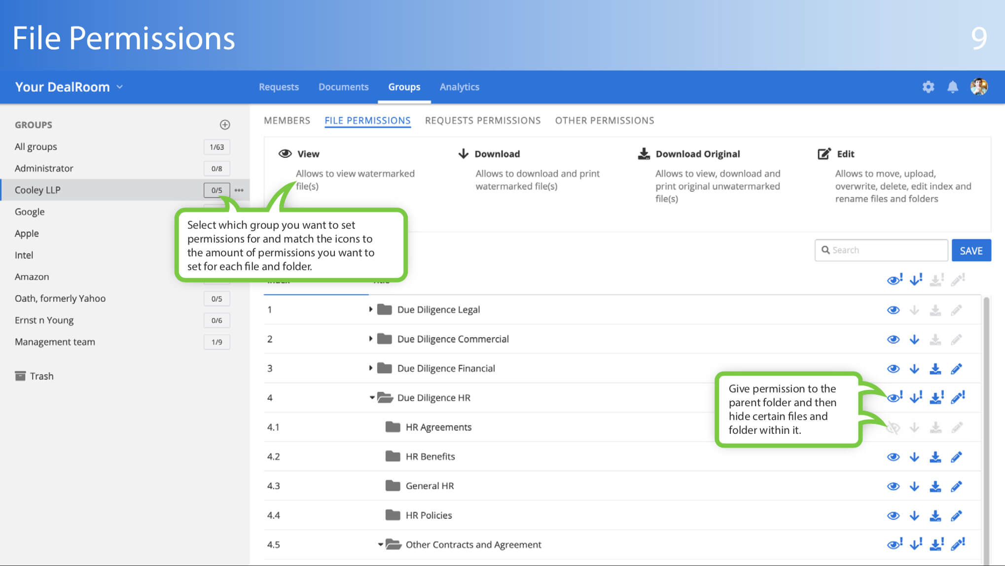 vdr due diligence file permissions