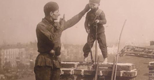 Chimney climbing boy