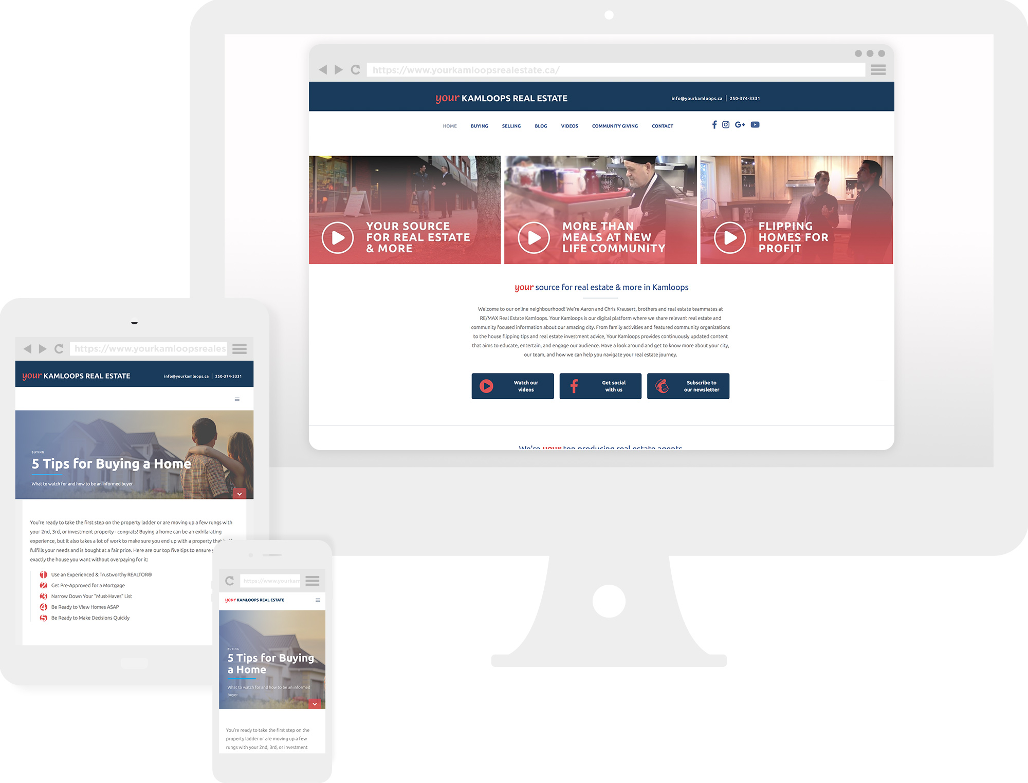 Showcase of new responsive website for Your Kamloops Real Estate