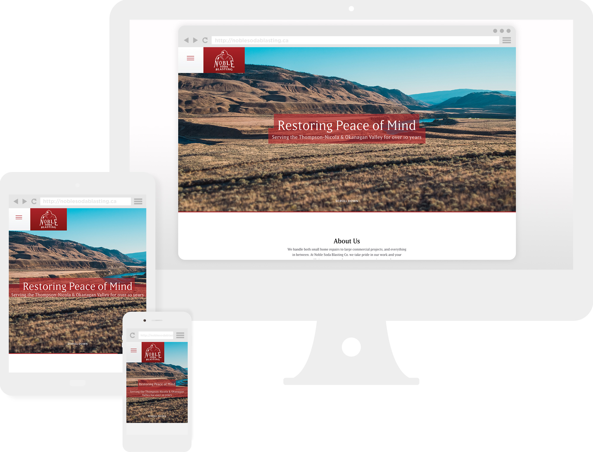 Preview of new website showing on desktop, tablet, and mobile versions.