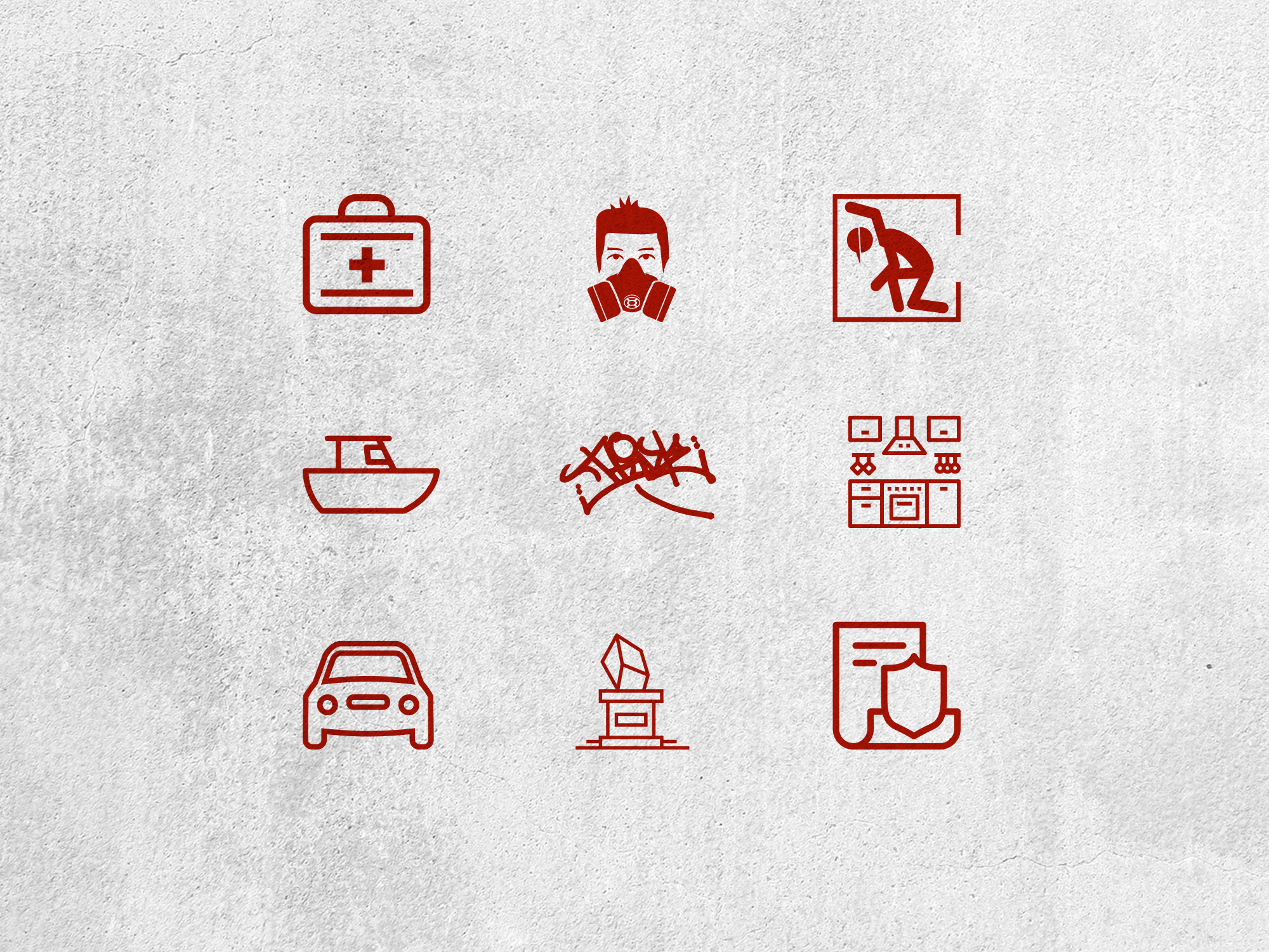 Custom designed icons for website.