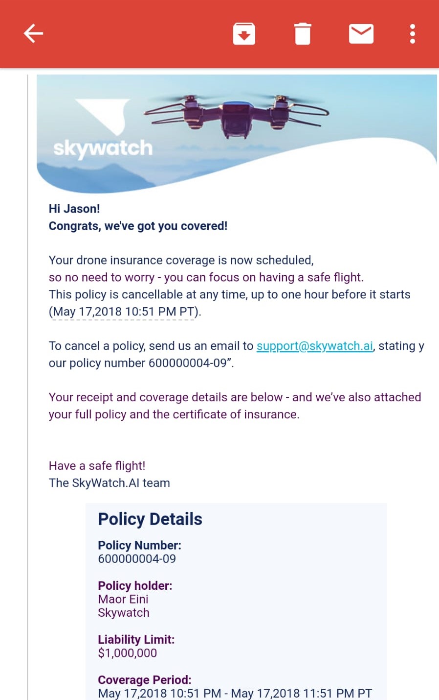 Drone Insurance policy