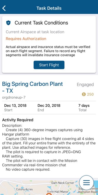 DroneUp Mobile App - Mission