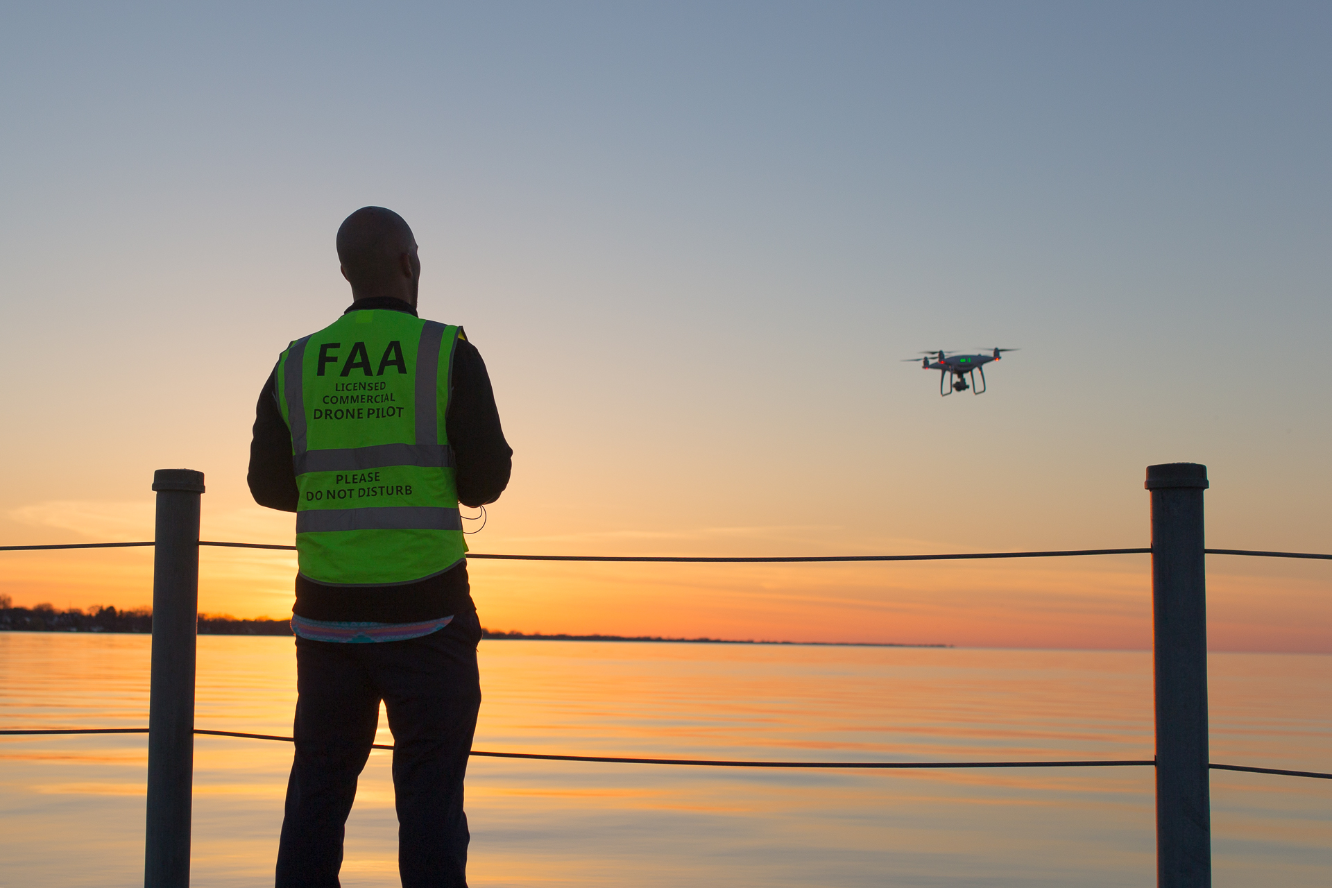 Drone Pilot With Drone in sight