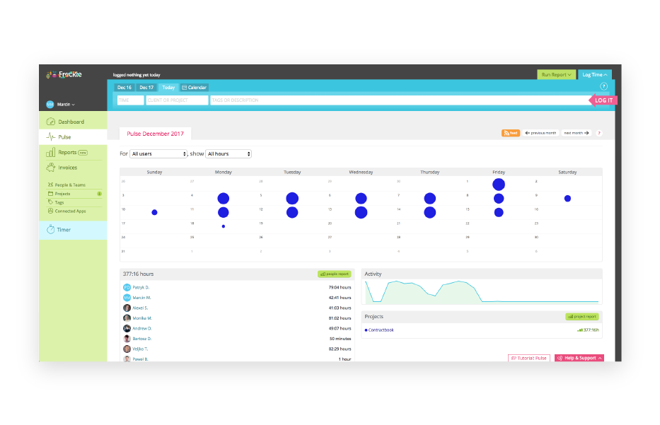Best Tools for remote team - Freckle