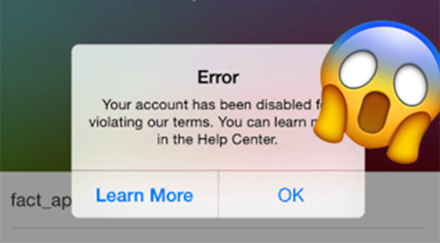 Instagram account disabled