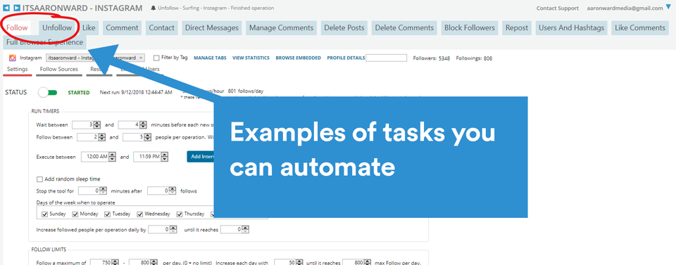 Instagram Automation Examples