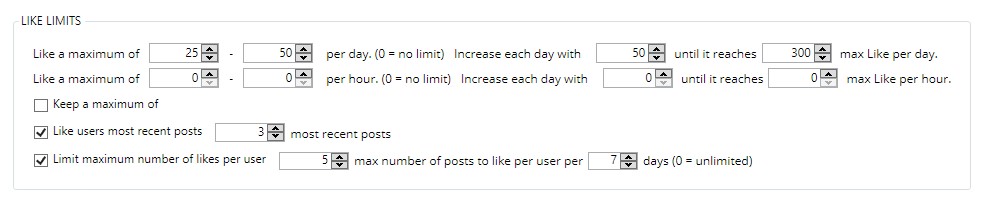 Jarvee like limits settings