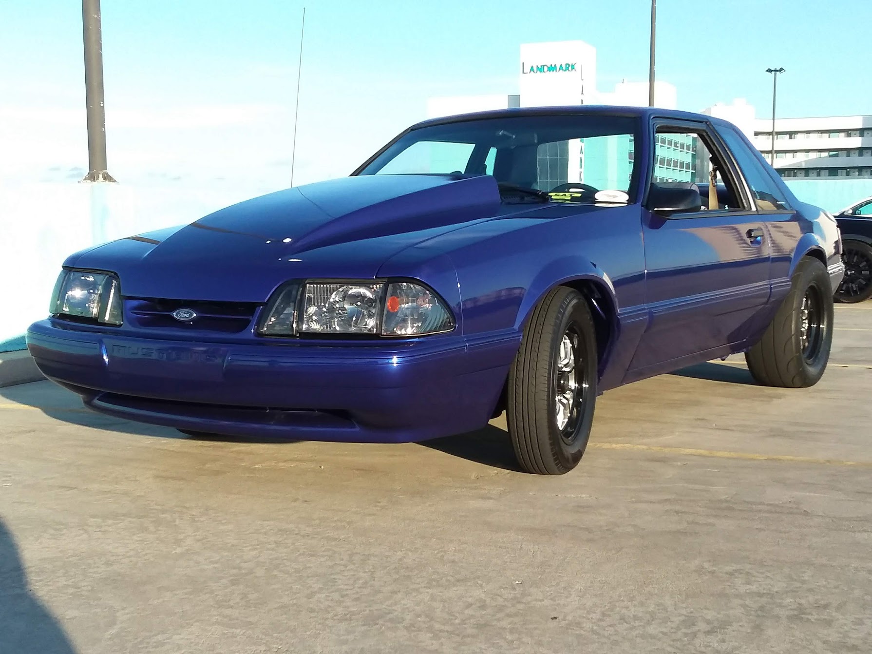 1987 blue ford mustang