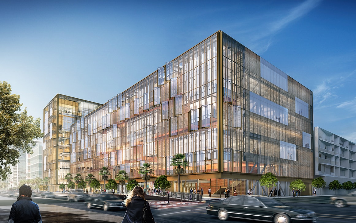 The San Francisco Headquarters for Uber Technologies, located in the heart of Mission Bay, is comprised of one 6 story structure and one 11 story structure connected by transparent bridges spanning Pierpoint Lane. Both buildings feature state-of-the-art motorized, “breathing” facades which open to full height atriums blurring the lines between interior and exterior space. Included in the program are offices, cafes, childcare, and ground floor retail. QA is collaborating with SHoP Architects NYC on the architecture which is slated for completion in 2019.