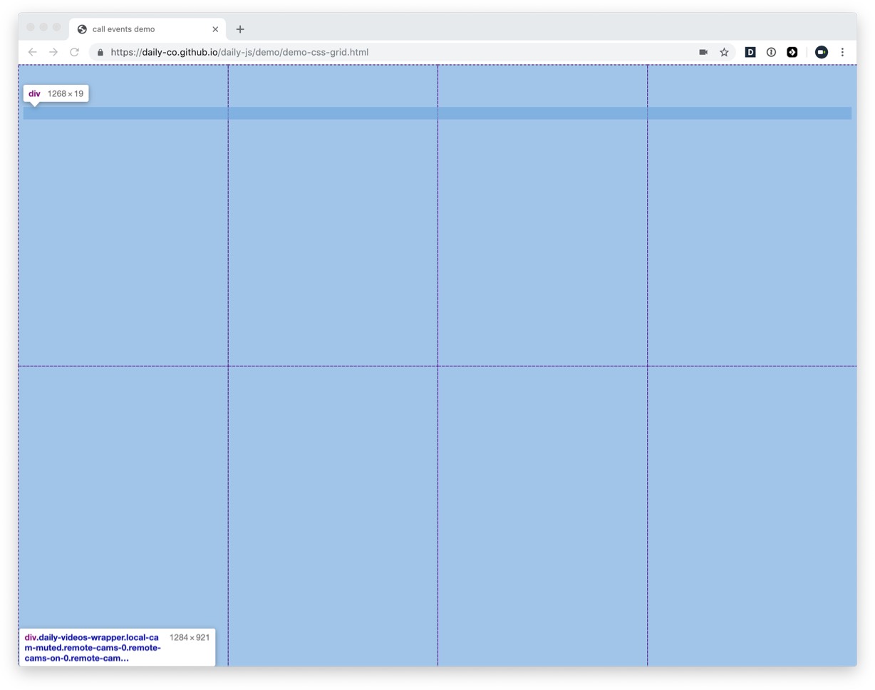 CSS Grid overlay when inspecting demo