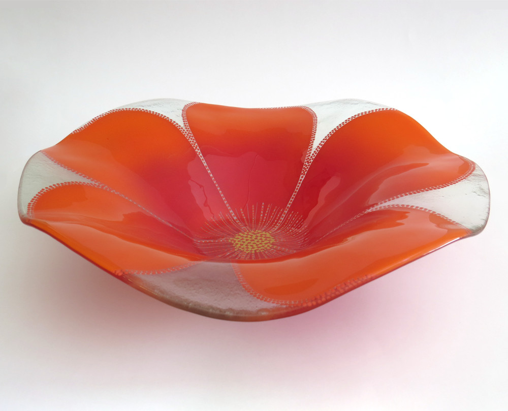 Bayede! Orange Flower Glasswear Bowl