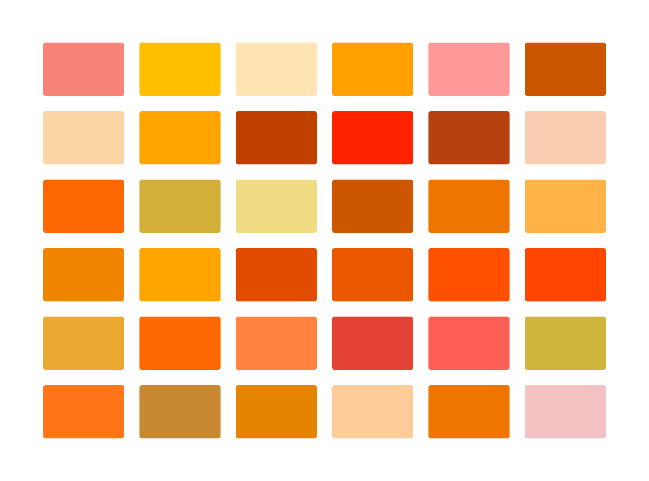 100 Shades Of Orange Color Names HEX RGB CMYK Codes 51 OFF
