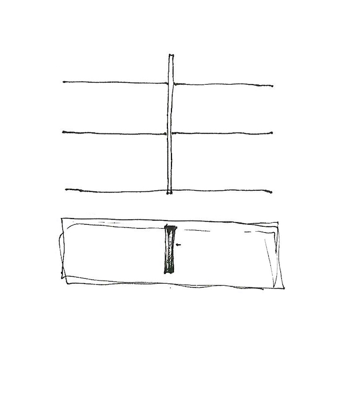 Preparatory drawing for Albatross shelves by Frédéric Richard, Belgian designer