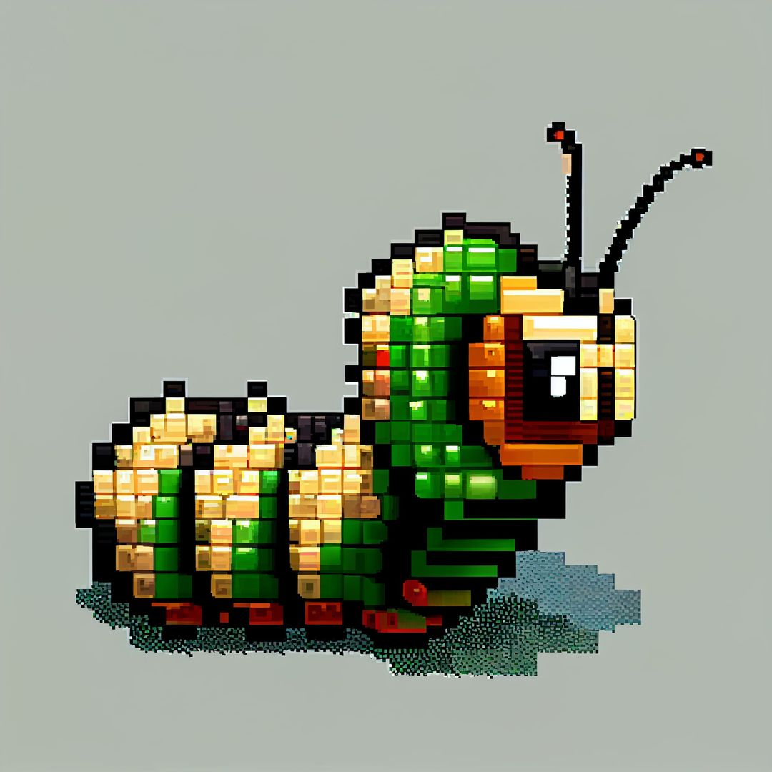 +40 Caterpillar Pixel Art HighResolution Free Images