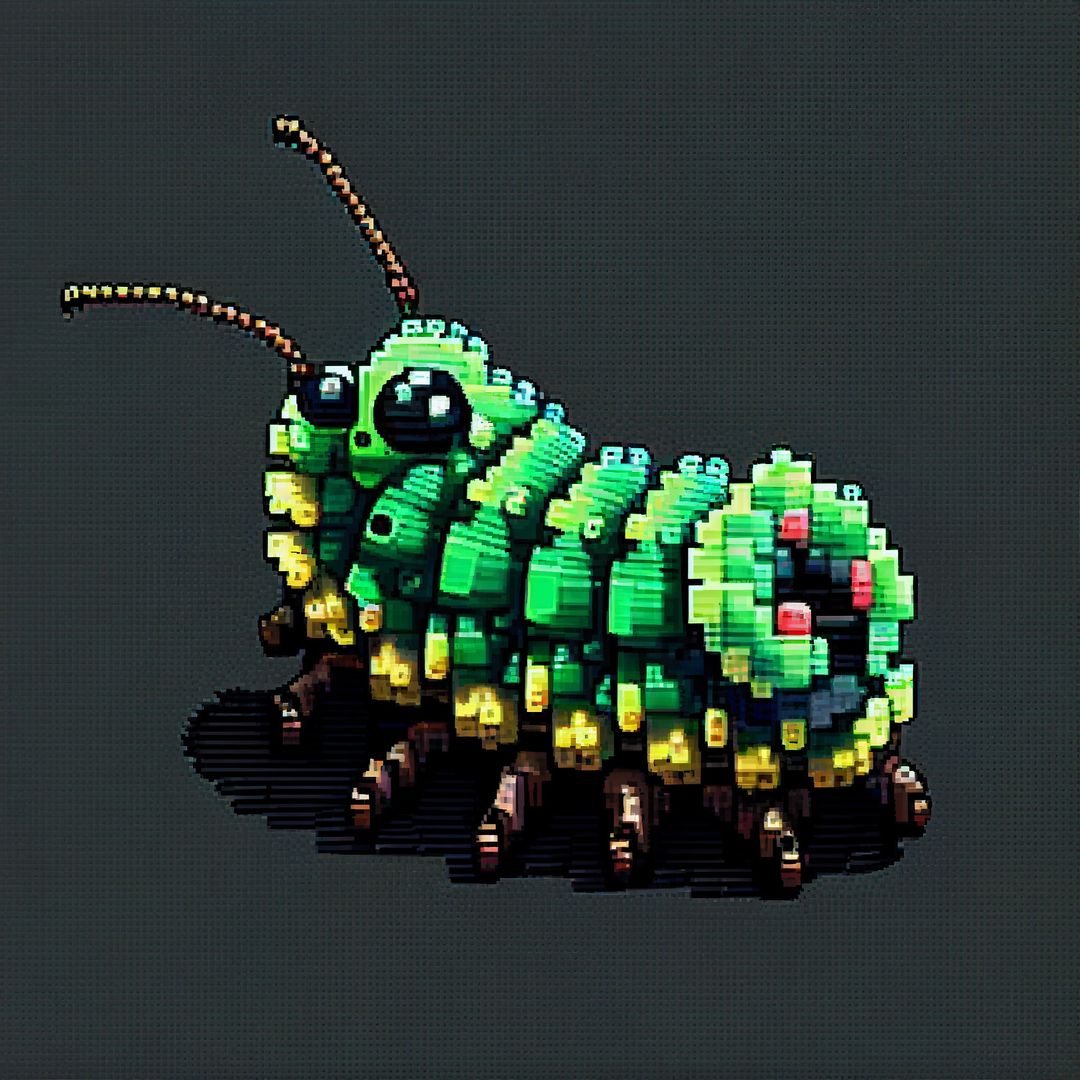 +40 Caterpillar Pixel Art HighResolution Free Images