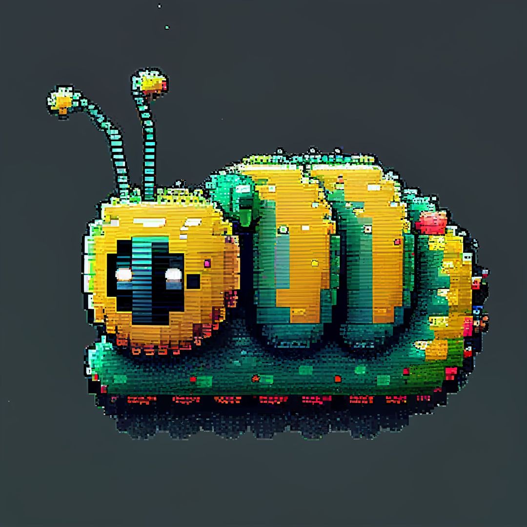 +40 Caterpillar Pixel Art HighResolution Free Images