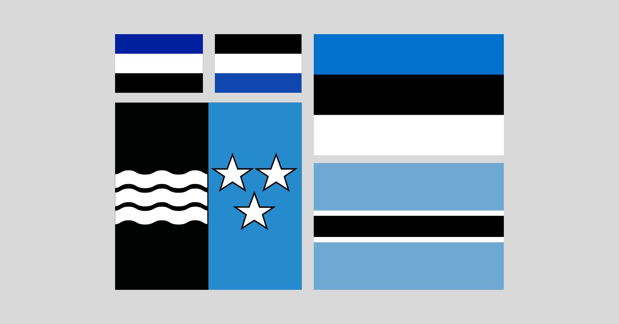 Blue Black White Flag: 2 Country Flags - Eggradients.com