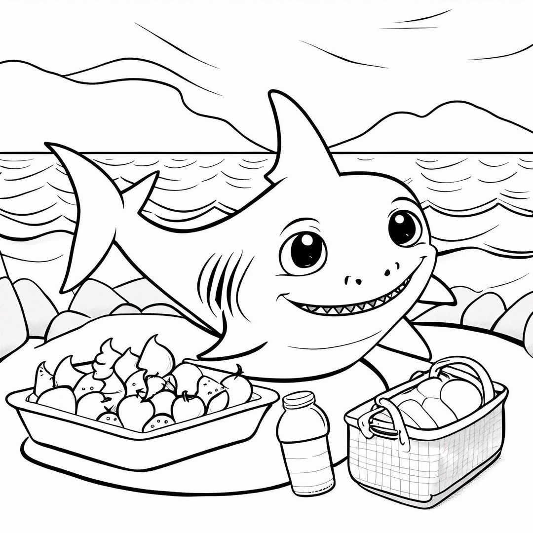 +50 Baby Shark Coloring Pages for Free - Eggradients.com