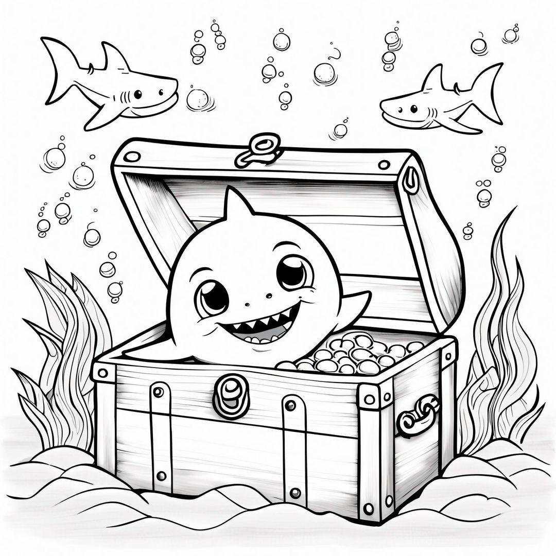 +50 Baby Shark Coloring Pages for Free - Eggradients.com