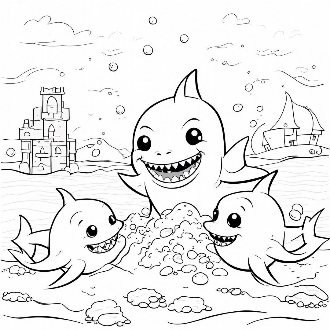 +50 Baby Shark Coloring Pages for Free - Eggradients.com