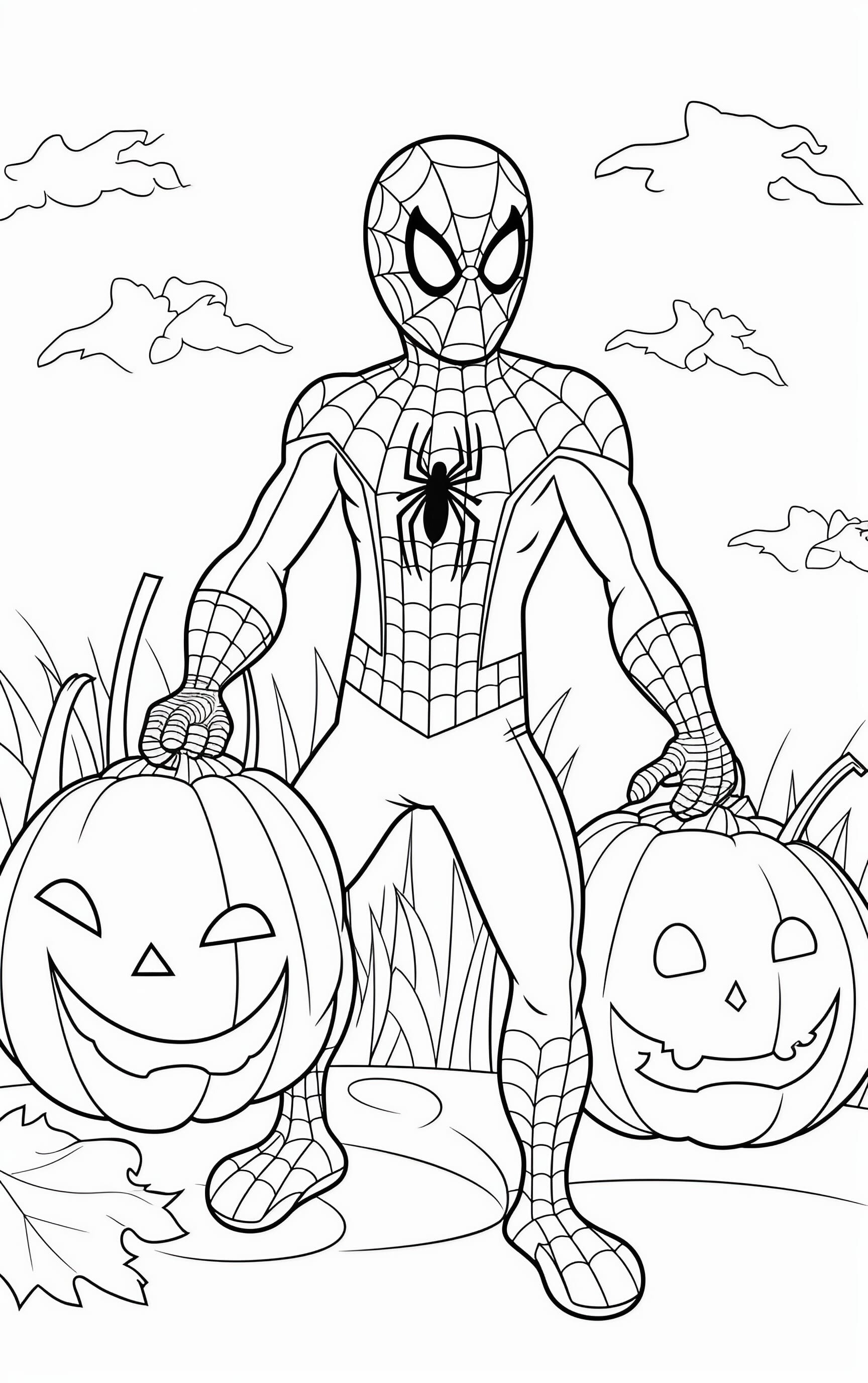 Halloween Spiderman Coloring Pages Halloween Spiderman Coloring Pages