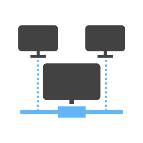 network icon depicting technology infrastructure