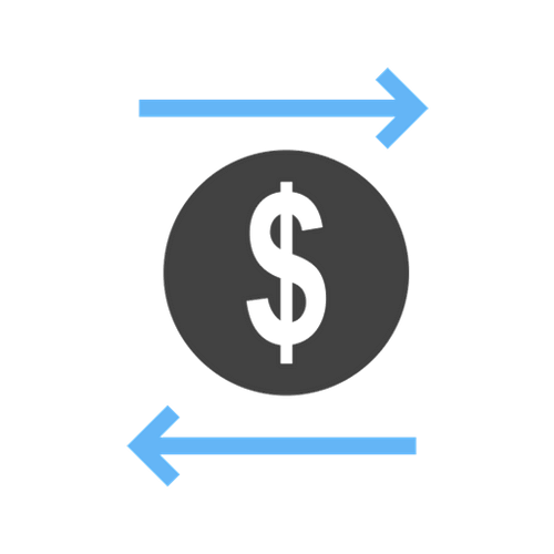 dollar sign depicting the flow of money through organization