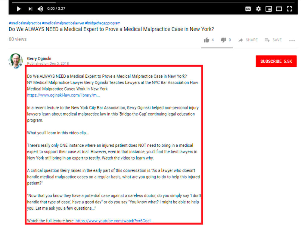 What’s the Best Way to Utilize the Video Description? social media marketing for law firms