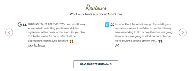 Best Law Firm Websites Share Customer Testimonials