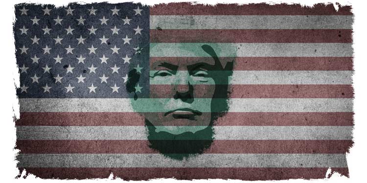 Trump cartoon Flag