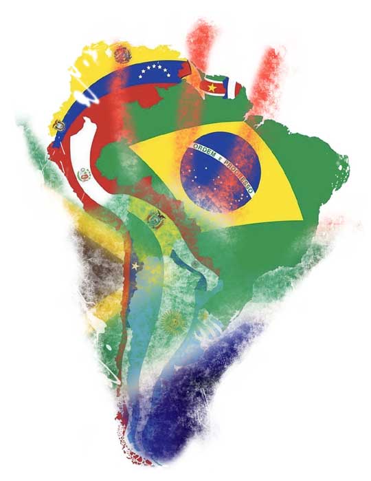 South America and South Africa