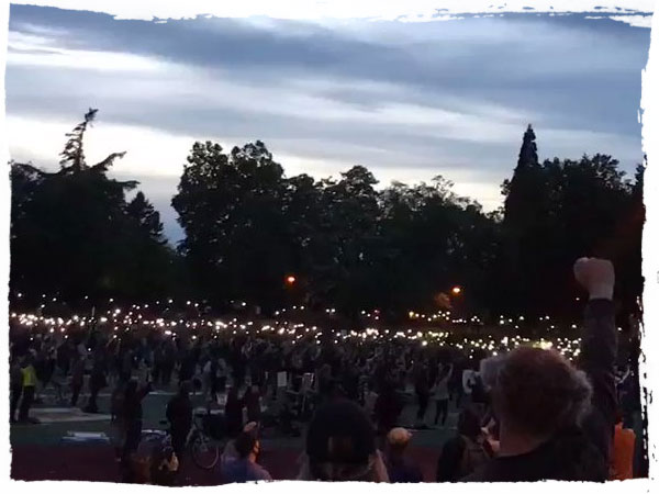 Portland Protesters Chanting
