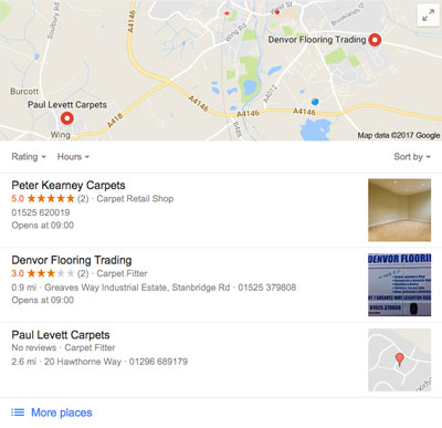 Google My Business listing in search results