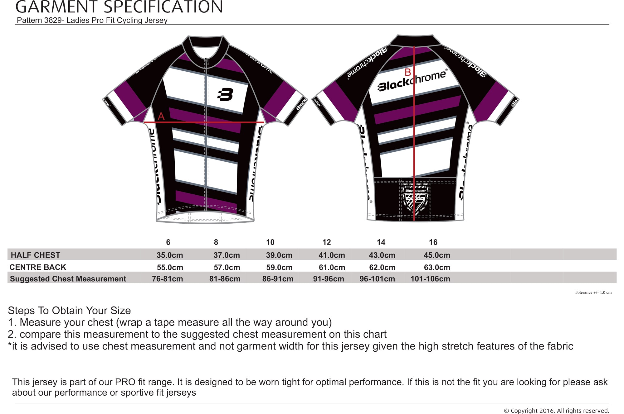 sizing chart for jerseys