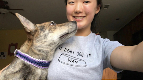 Hahnbee and her dog Story Raw Dog Food Nutrition