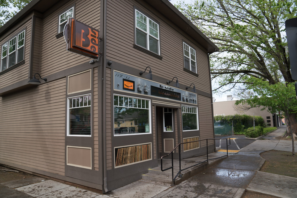 The front of B-Side in Midtown Sacramento for Visit Sacramento.