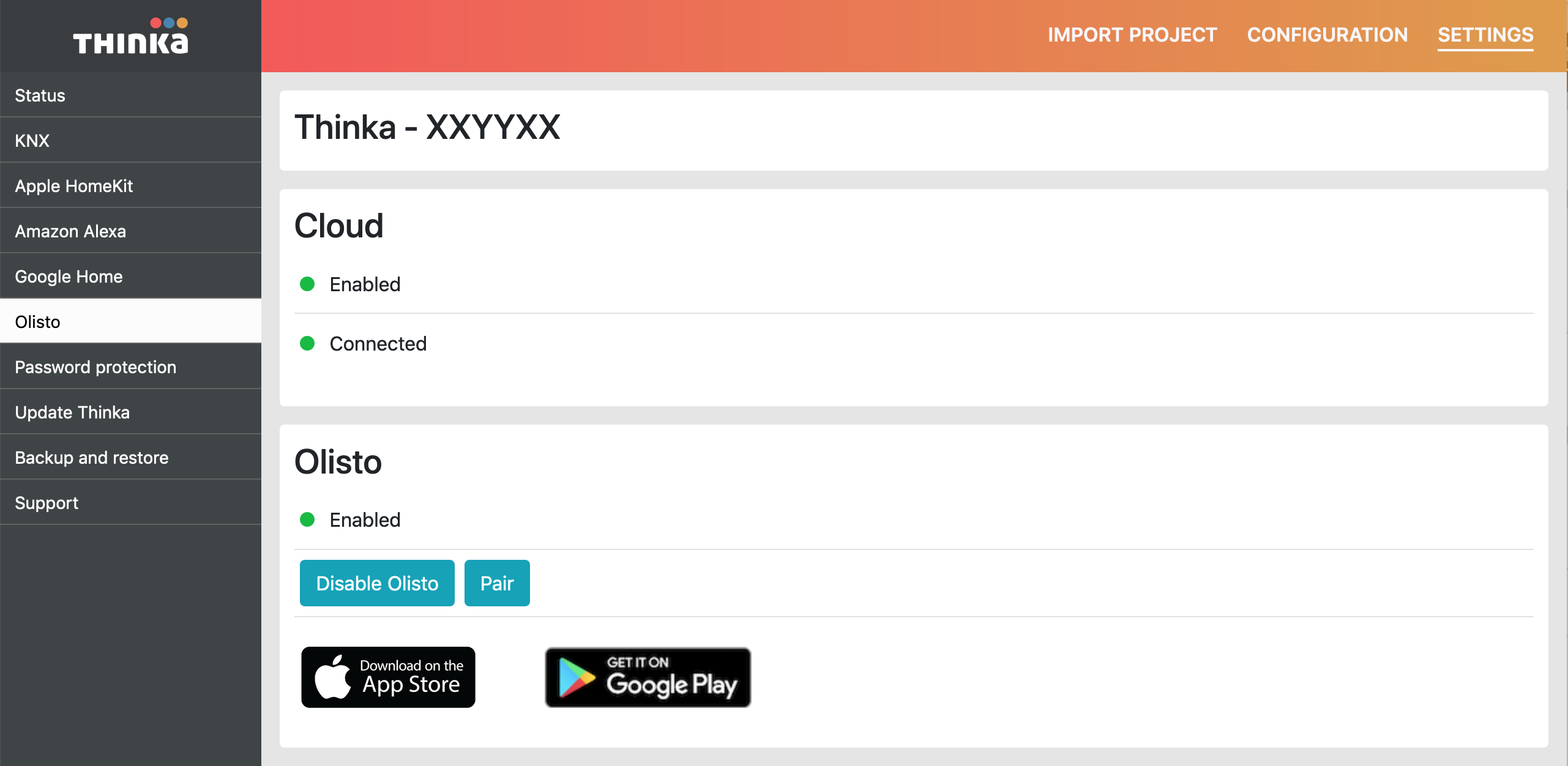 Olisto Setup screenshot
