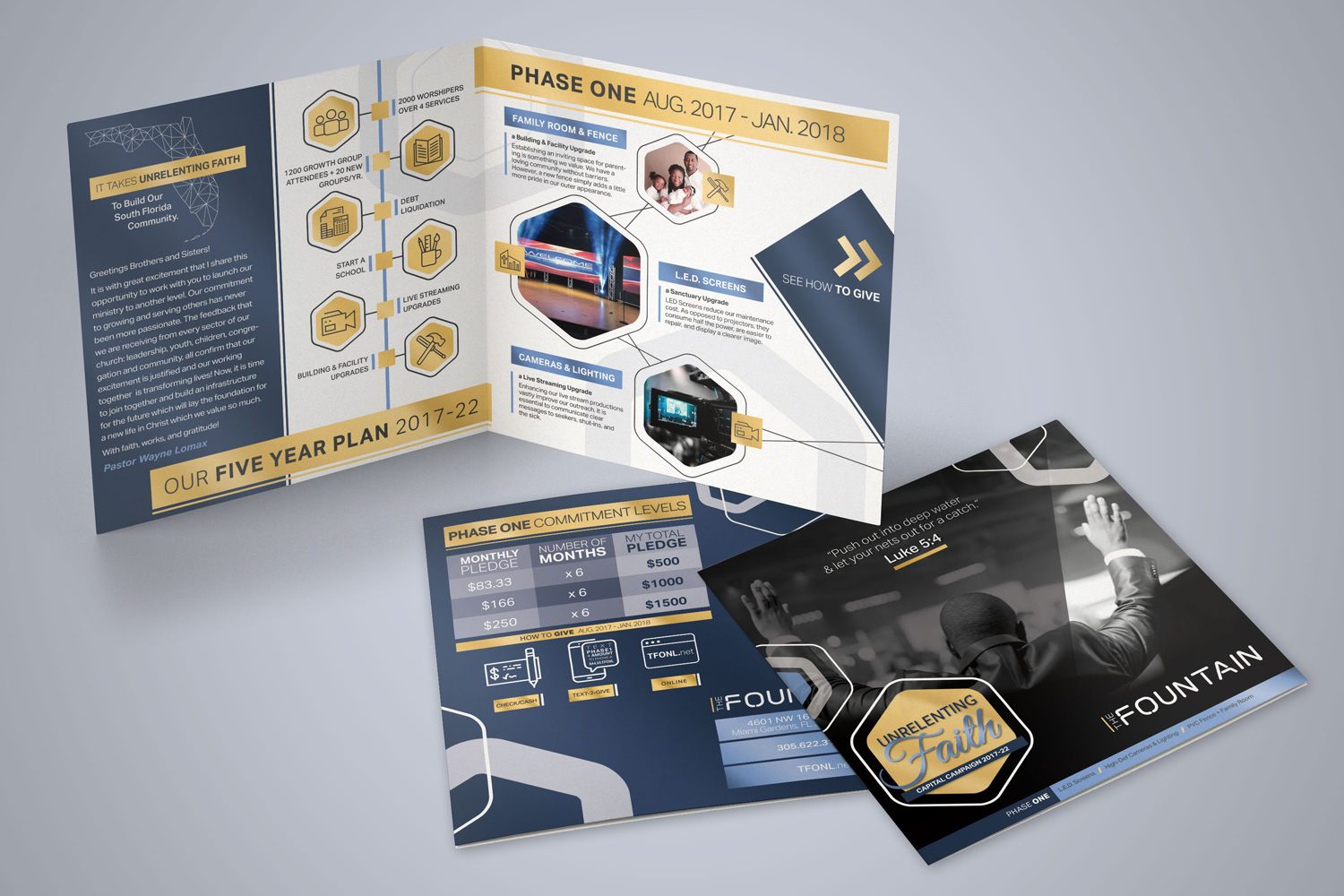 church half-fold brochures design marketing outreach ideas